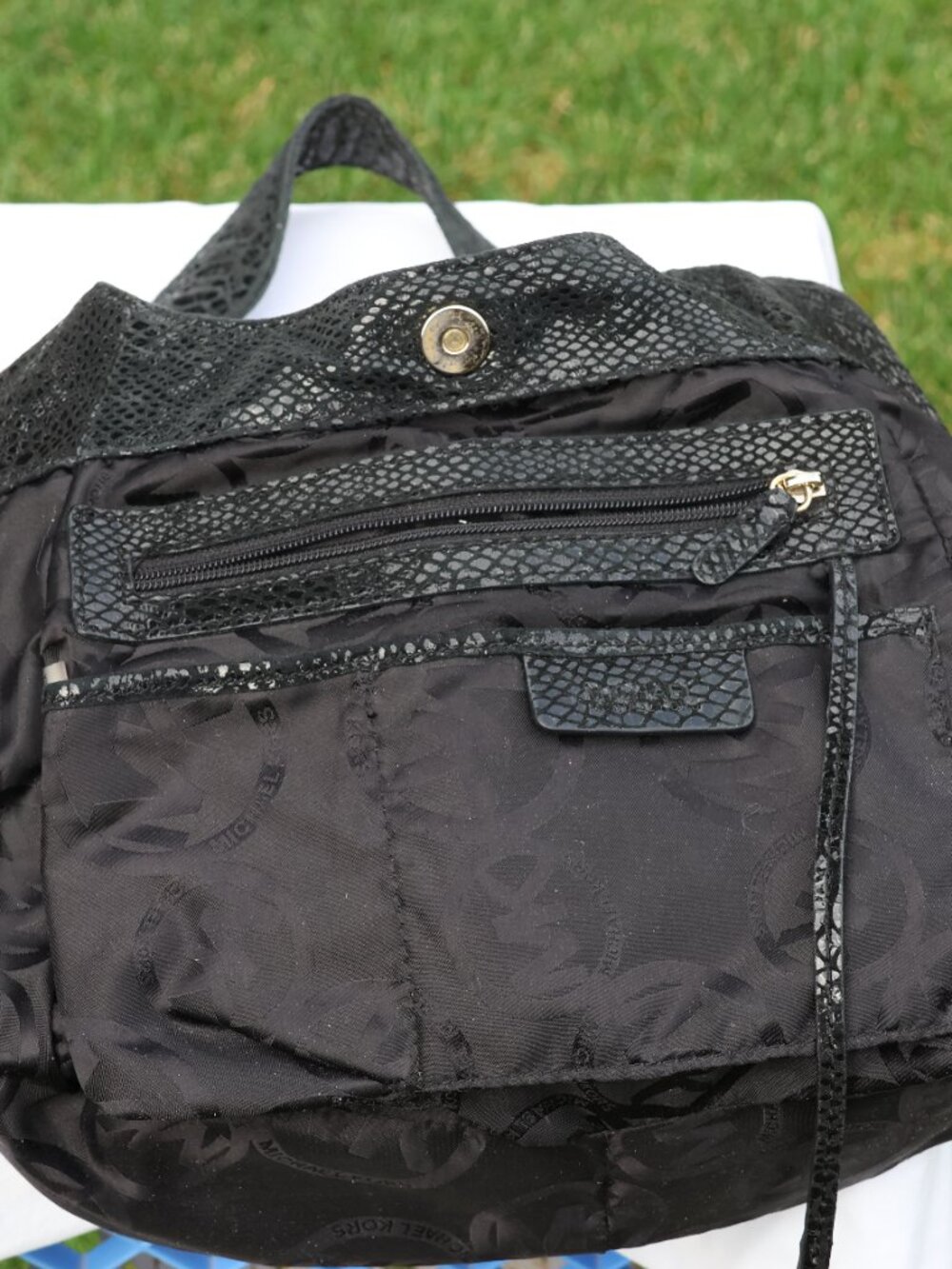 Michael Kors Black Rattlesnake Print Hobo Shoulder Bag - Picture 8 of 12